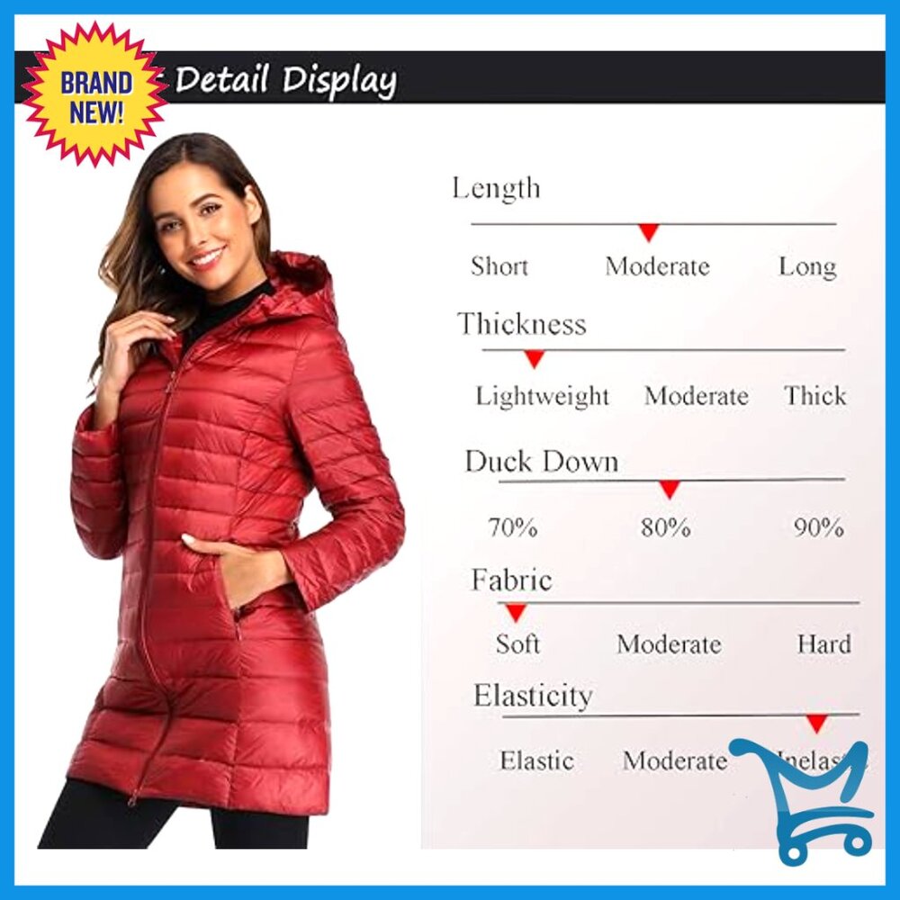 Plus Size Packable Down Puffer Jacket Hooded Wint… - image 2
